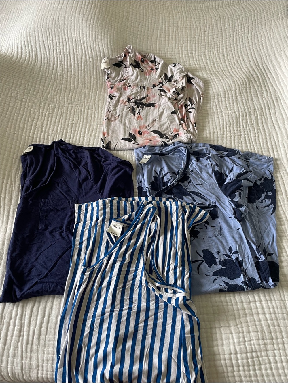 Soma set. 4 Women's Navy & Light Blue Floral gown Set *cool nights*